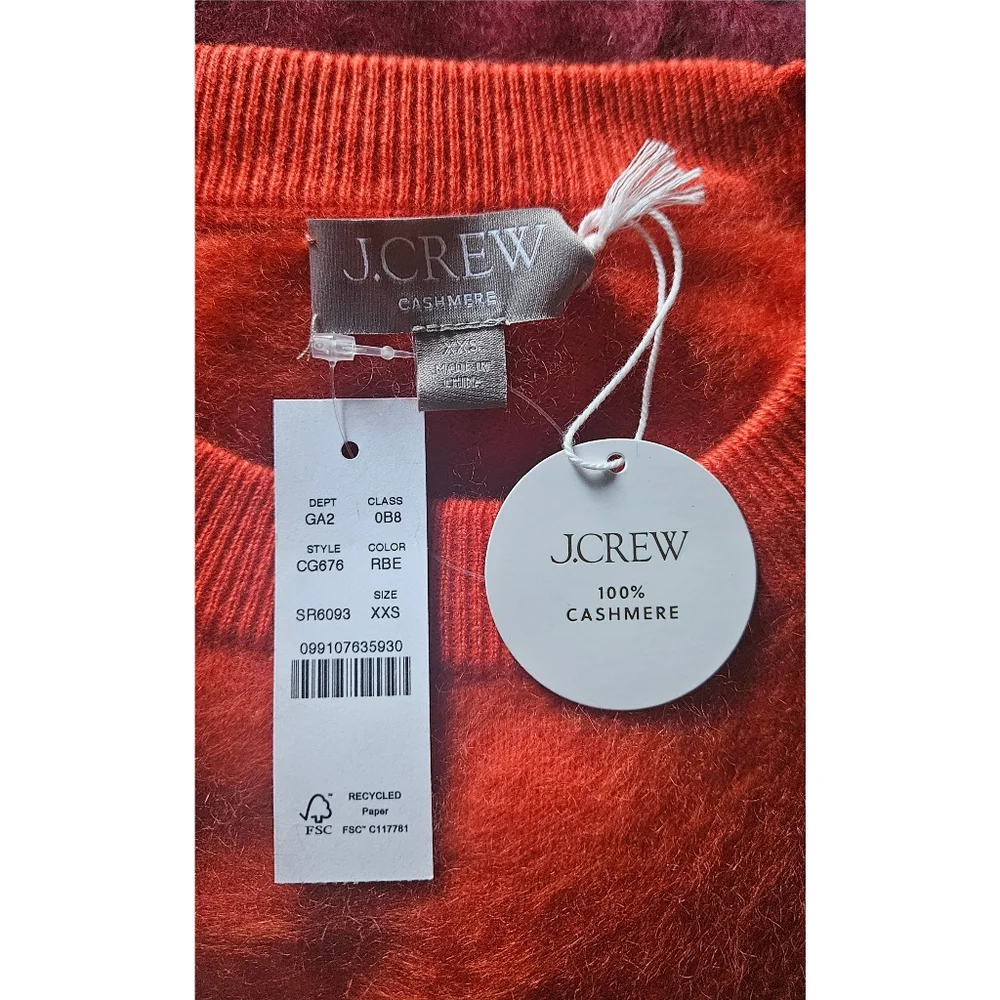 J.Crew Dip-Dyed Brushed Cashmere Crewneck Sweater - Picture 11 of 12